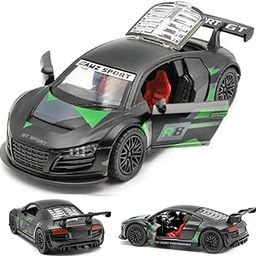 Toybot 1:36 Scale Audi R8 Sports Model Metal Car - Exclusive Alloy Metal Pullback Toy With Openable Doors And Back For Kids (Audi R8), Multicolor-image-14