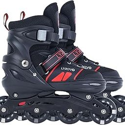 Lyrovo Adjustable Inline Skate for Adults and Kids Lightweight Skates with Smooth Gel Wheels with Protection Kit-image-41