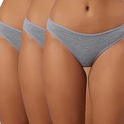 Womens Cotton Briefs - Soft & Breathable Low Rise Panties for Comfort | Ideal, Work, Gym, & Travel | Easy Care Cotton Underwear-Pack of 3-Grey-m-image-78