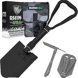Rhino USA Folding Survival Shovel w/Pick - Heavy Duty Carbon Steel Military Style Entrenching Tool for Off Road, Camping, Gardening, Beach, Digging Dirt, Sand, Mud & Snow - Guaranteed for Life!-picture-24