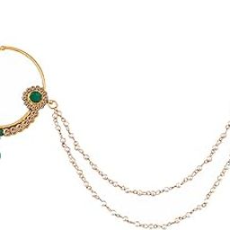 Lucky Jewellery 18 K Gold Plated Karwa Chauth Alloy Wedding Suhag Nath for Girls & Women�-image-32