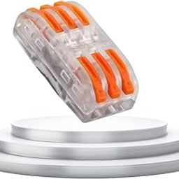 Diamonddeal 5Pcs Compact Lever Wire Nut Connector (3 in 3 Out), Splicing Wire Connector, Universal Quick Wiring Cable Connection Push-in Conductor Terminal Block...-picture-10
