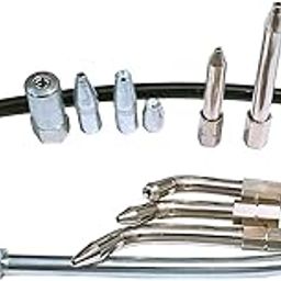 Multi Purpose Use Grease Gun Nozzle Set - 11-Piece Accessory Kit For Grease Guns With Couplers, Nozzles, Adapters And Flex Hose - For Industrial Use - Hand-Held - Steel - Pressure Range 1-3 Bar-image-94