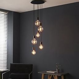 Shri Shyam (with Bulb) Round Cluster 6 Light Chandelier Hanging Pendant Ceiling Light Lamp for- Indoor, Kitchen, Bedroom, Living Room, Balcony, Corridor, Office, Home Decoretion Light Lamp-picture-23