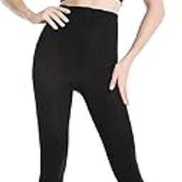 ANESHA Fleece Lined Tights for Women Stockings Fleece Winter Warm Tights High Waist Free Size Pack of 1 Black Color-image-90