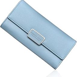Money Purse for Women Premium PU Leather Wallets for Women Ladies Hand Purse for Women Stylish Latest Pouch Bifold Bag for Cards Money Waterproof Zipper Wallet for Girls Birthday Gifts - Blue-52
