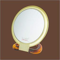 Scarlet Line Professional Series Medium Size Round Double Sided Magnifying Makeup Purse Mirror with Handle for Men & Women, 19.5 x 13 x 1 cm-image-15