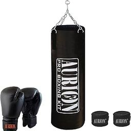 10Club Leather Unfilled Punching Bag for Home - Includes Hand Wrap, Chain, and 12 Oz Boxing Gloves - Premium Boxing Punching Bag Set for Training and Fitness-image-76