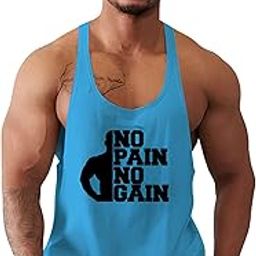 BAB Men's Regular Sleeveless Polyester Vest | Men Printed Gym Vest | No Pain No Gain Print Sando-picture-7