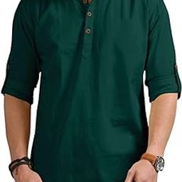 Mandarin/Chinese Neck Slim Fit Short Length Kurta for Men and Boys.-image-87