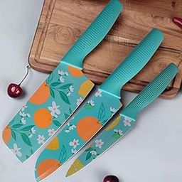 HUISCO™ Set of 3 Printed Paring, Chef, Butcher Meat Knife | Stainless Steel, Rust Resistant, Sharp Blade for Chopping, Cutting, Slicing | Multipurpose Kitchen Knives for Home, Restaurant & Gifting-picture-18