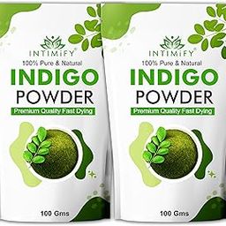 INTIMIFY Indigo Powder For Black Hair | Natural Hair Colour For Women & Men 200 gms (Pack of 2)-image-47