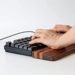 ᵀᴹ Wooden Keyboard Wrist Rest,k8,k8 pro Palm Rest Gaming Keyboard Rest, for Typing Lover Two Color Mechanical Keyboard Wrist Pad, Computer & Laptop Typing Pain Relief (14inch)-image-1