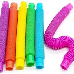 PICKVILL Pack of 6 Pcs Pop Tubes Sensory Toys Music Pipe Stress Occupational Therapy Fidget Toys Stretchy Bendable Pipe Toy Fidget Pop Toy Tube Sensory Toys for Kids Mini Pipe Tubes [ Multi Color ]-17