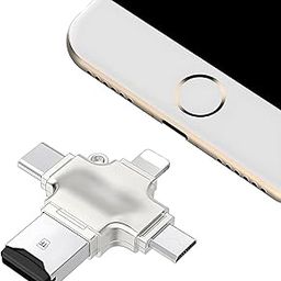 WeFly 4 in 1 OTG Flash Drive 64GB 4 in 1 with Light-ning, Micro USB, USB A, Type-C Interface Mini Hangable Pen Drive for iOS & Android Compatible with Phone, Pad, Android, PC and More Devices-3