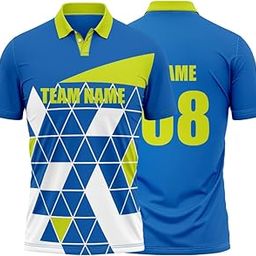 Cricket Polo Collar Sports Jersey for Men with Team Name, Name and Number Printed | Cricket t Shirts for Men Printed with Name | Cricket Jersey with My Name | DOdr1008-C01242023-C-POLO-41-image-3