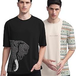 Trendy Front and Back Printed Oversized Round Neck T-Shirt for Men - Pack of 2-image-95