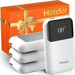 Hotdot Hand Warmers Rechargeable with Gift Box, 4 Pack Electric Hand Warmer with LED Display Battery and Temperature, 4 Heating Levels Portable Hot Hands, for Men, Women, Hunting White-image-96