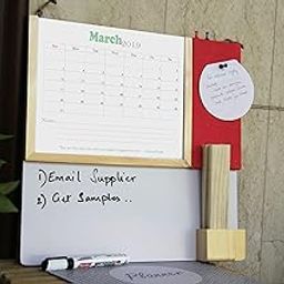 IVEI Calendar Planner with White Board & Pin Board - Combination Board - Hanging Wall 2025 Calendar Set with Marker & Duster Holder - Innovative Gift for Office, Room Decor, School, Home – Pink-image-33
