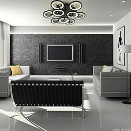 Helios lights Center Circle LED Lights Black Body Chandelier Lamp with Crystal Accents and Remote Control | 3 Color Changing Mode | Ceiling Light Fixture (9 Rings - Black Body)-image-72