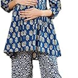 Cotton Printed Maternity Night Suit/Top & Pyjama/Pocket/Co-ord/set/Full sleeves/Nursing/Feeding/Zipper-picture-14