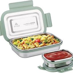 Attro Lunchmate Stainless Steel Airtight Leak-Proof Lunch Box for Office, School, Picnic, 800 Ml - Green-image-41