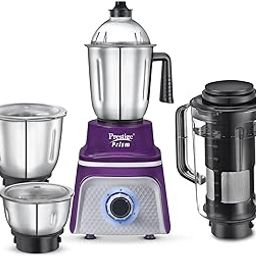 Prestige Prism 750W Mixer Grinder with 3 Stainless Steel Jars & 1 Juice Extracter Jar with pusher & juice outlet|LED Power Indicator|4 super efficient blades|Over load protection|Purple-18