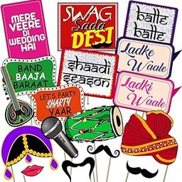 Party Propz Wedding Props - 17 Pcs Wedding Decoration Items, Haldi Mehndi Decoration Items for Marriage, Haldi Props-image-30