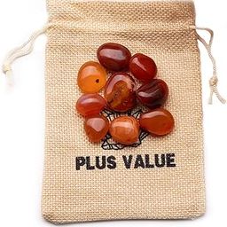 Plus Value Natural Carnelian Tumbled Pebbles Stone Reiki Healing Vastu Feng Shui (50grams, Jute Bag)-image-17