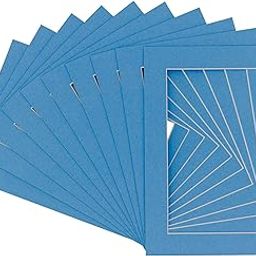 Pack of 25 Acid Free 9x14 Mats Bevel Cut for 7x11 Photos - Bay Blue Precut Matboards With Backing Boards and Clear Photo Mat Bags For Pictures, Photos, Framing - 4-ply Thickness-image-31