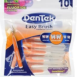 DenTek Easy Brush Interdental Cleaners | Brushes Between Teeth | Standard | Mint Flavor | 10 Count | Pack of 6-picture-37