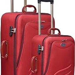 Medium Cabin & Check-in Set (61 cm) - Medium Cabin & Check-in Luggage (24 inch) - Antiscratch Trolley Bag Polyester Travel Suitcase with 3, Wheels & Number Lock - Red (Maroon)-image-8