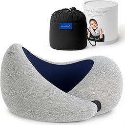OSTRICHPILLOW Go Travel Pillow with Memory Foam for Airplanes, Car, Neck Support Flying, Power Nap Pillow, Accessories Women and Men - Colour Blue-image-54