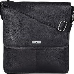 Zack Black Leather Messenger Bag for Men-image-77