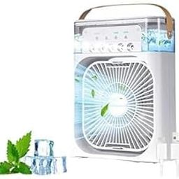 Portable Air Cooler with 7-Colour LED Night Light, 3-Hour Timer, USB Charging, White-picture-0