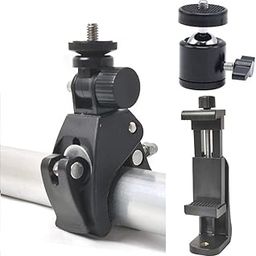 RYXOI Mount Clamp, Outdoor Bike Bracket Bicycle Mount Holder, Mount Clamp with Mini Ball Head,Action Mini Camera Mount for Go Pro Cameras DSLR/Camcorder/LCD Monitor/Mini Projector-5