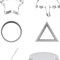 6 Pcs Game Baking Molds Set Candy-Themed Tools with 4 Shapes (Umbrella, Star, Triangle, Circle) Tin Case & Needle for DIY Treats-image-31
