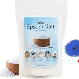 InfiniteEshop Epsom Bath Salt Crystal for Body Soak | Relieves Aches & Pain | Refreshing Relaxation Therapy for Foot & Full Body | 100% Pure Magnesium Sulfate (500gm)-image-25