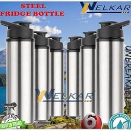 Stainless Steel Water Bottle 950 ml Each Set of 6 Silver | Gym Bottle | Home | Kitchen | Hiking | Treking Bottle | Travel Bottle (P|Design - 931for Home 3658 Kitchen-image-76