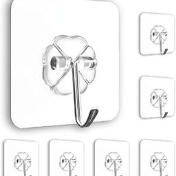12 Pieces PVC Heavy Duty Self Adhesive Stainless Hooks Transparent Waterproof and Oilproof Wall Hooks for Kitchen, Bathroom Shower Door Outdoor Home Improvement Utility Hook-image-15