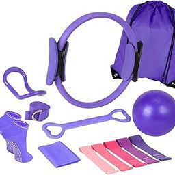 THE STYLE SUTRA® 13 Pieces Pilates Ring Circle Set Supplies for Bodybuilding Fitness Exercise Purple | Sporting Goods | Fitness, Running & Yoga | Yoga & Pilates | Pilates Rings-image-64