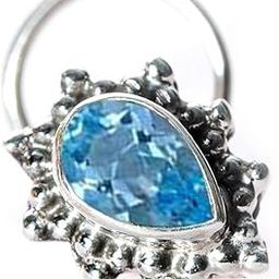 JSAJ STONE WIRE NOSE PIN 925 STERLING SILVER NOSE PIN FOR GIRLS AND WOMENS-image-0