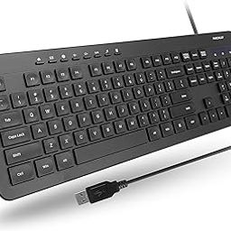 Macally USB Wired Keyboard for Laptop and Desktop Computer - A Simple and Easy to Use USB Keyboard with 5ft Cable, 112 Slim Keys, 8 Media Keys, and Numeric Keypad - Plug and Play for Windows-21