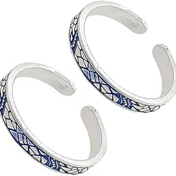sahiba gems 925 Silver Designer Band Leg Fingers Toe Rings/Chandi Bichiya ~ Pack in 2 Pieces ~ Light Weight-picture-25