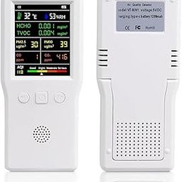 9-in-1 Air Quality Monitor Indoor,Portable PM2.5,PM10,AQI,CO2,CO,TVOC,HCHO,Humidity & Temperature Detector,Real Time Monitoring,Large Display with Voice Alert,Home Air Test Kits (White)-62