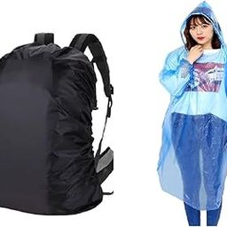 M.F.H Bag Cover Waterproof Rain Cover for Bags Elastic Adjustable for Trekking & Laptop and RAIN Coat for Having Prevention from RAIN and Storms to Keep Yourself Clean and Dry (Pack of 2) Combo-16