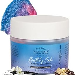Nourish Nectar Birthday Cake Face Organic Body Scrub - 200g (Pack Of 1) | With Cocoa Butter & Vanilla |Tan Removal&Soft-Smooth Skin| Lightens Dark Area - Neck & Elbows - All Skin Types-image-15
