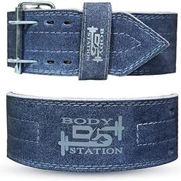 Bodystation Suede 6mm Weightlifting Belt – Heavy-Duty Back Support for Powerlifting, CrossFit & Strength Training – Adjustable Gym Belt for Men & Women Blue-18