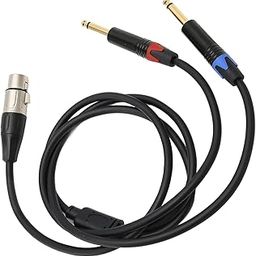 3nh Dual 1/4 Inch to XLR Y Splitter Cable, 24K Gold Plated Connectors PVC Protective Sleeve Dual 6.35mm Male to XLR Female Cable XLR Female Adapter for Sound Card (3m)-image-56