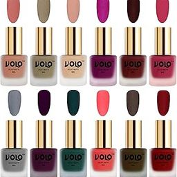 Volo Velvet Dull Matte Bold Colors Nail Polish Combo in Wholesale Rate(Light Peach, Sand Nude, Nude, Magenta, Maroon, Passion Pink, Grey, Light Wine, Dark Green 96 ml) Pack of 12-image-67